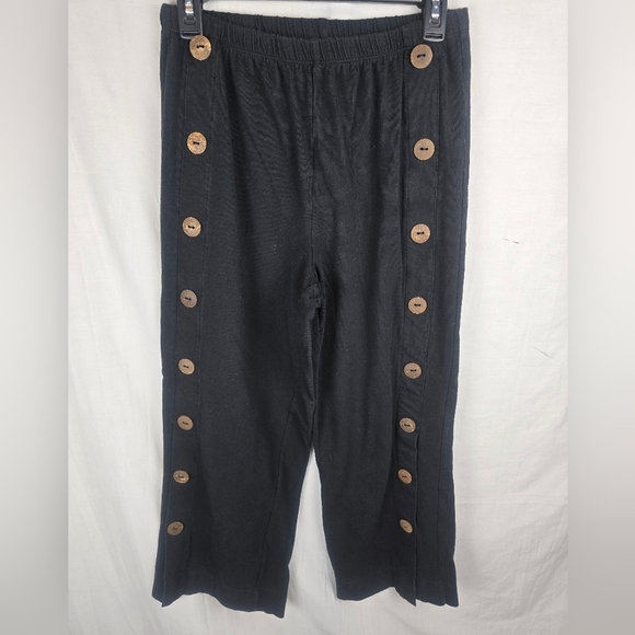 Soft Surroundings Pants - Soft Surroundings Lagenlook Black Pants with Button Accents Sz S